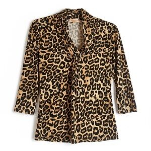 Philosophy Women’s  Leopard Print Blouse - Black and Tan size small